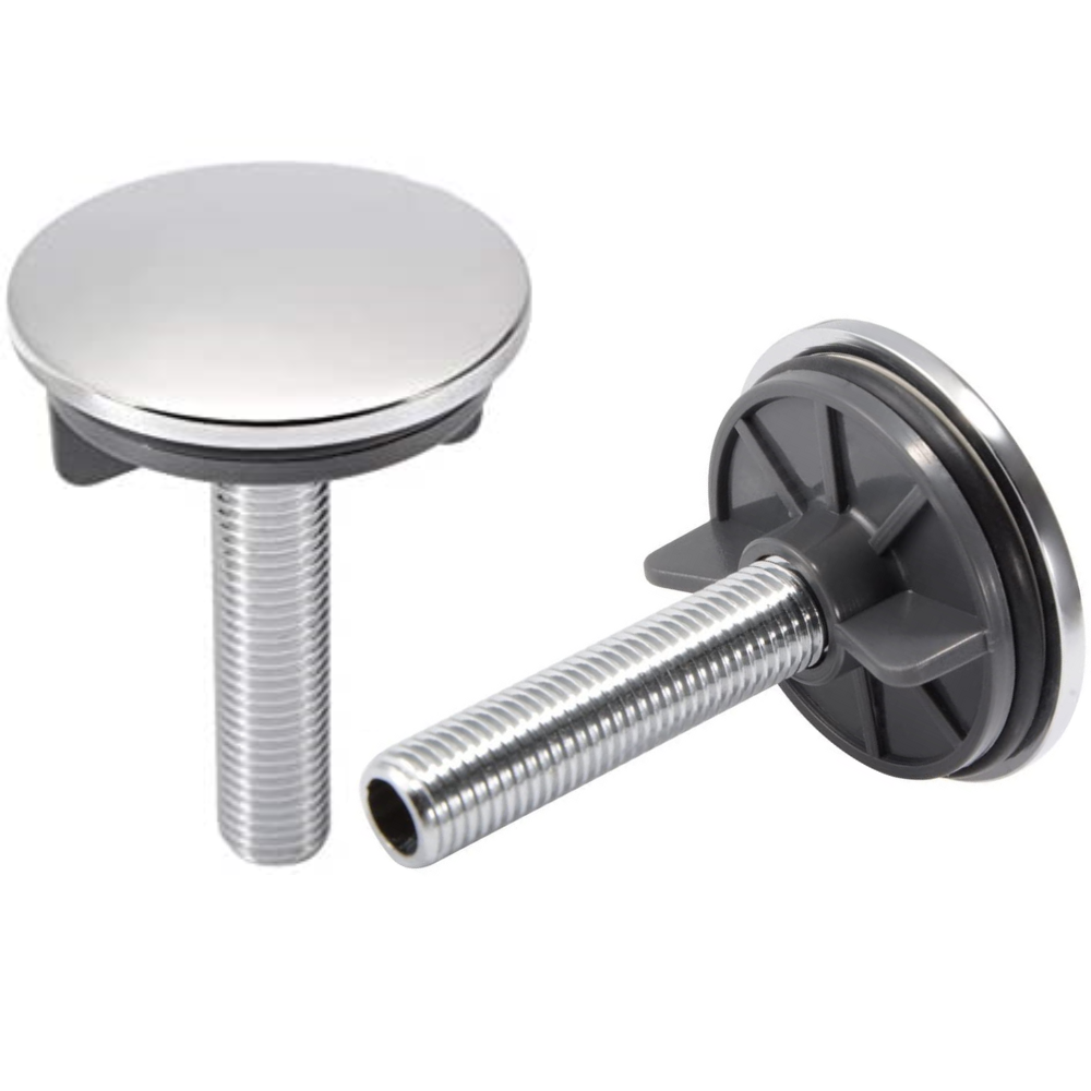 2PZ - Tappo Copriforo Bombato in Ottone 50 mm Cromato per Lavabo, Lavello e Bidet