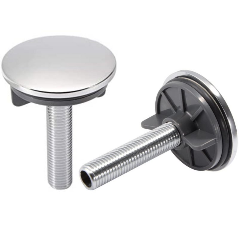 2PZ - Tappo Copriforo Bombato in Ottone 50 mm Cromato per Lavabo, Lavello e Bidet 2PZ - Tappo Copriforo Bombato in Ottone 50 mm Cromato per Lavabo, Lavello e Bidet