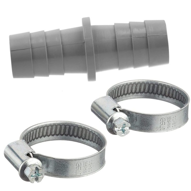 Raccordo giunzione per tubo di scarico diametro 19-20 mm e fascette di serraggio inox 3/4 Raccordo giunzione per tubo di scarico diametro 19-20 mm e fascette di serraggio inox 3/4 " (20-32 mm)