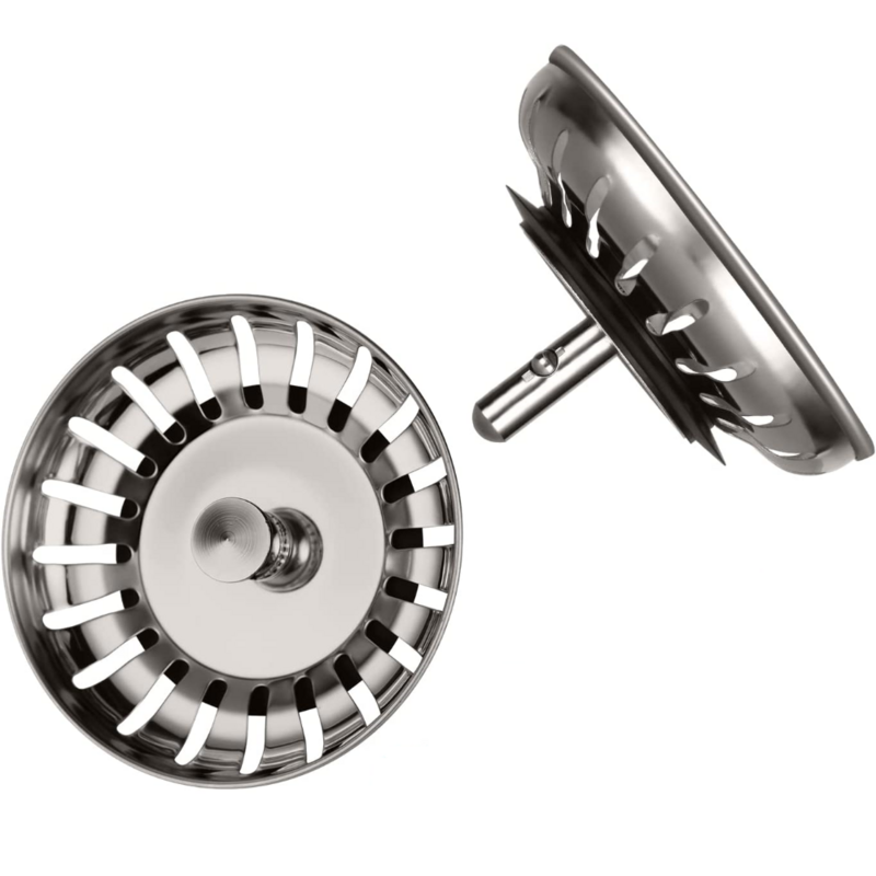 Tappo Filtro universale per scarico lavello, cestello fermarifiuti ribassato in acciaio diam. 83 mm. Conf. 2pz Tappo Filtro universale per scarico lavello, cestello fermarifiuti ribassato in acciaio diam. 83 mm. Conf. 2pz