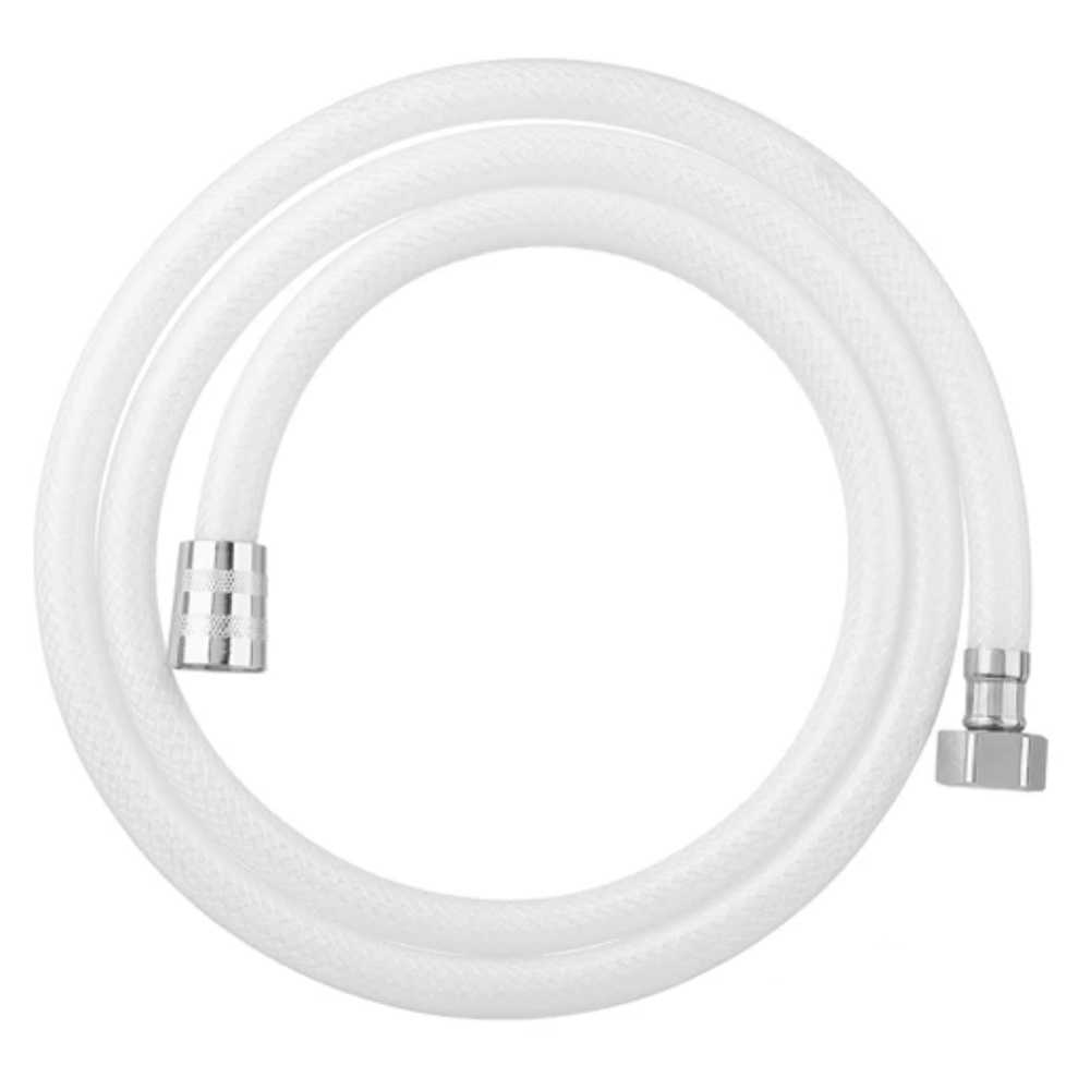 Flessibile doccia vasca, flex doccino Camper e Bidet  1/2” in PVC multistrato Bianco antipiega,  cm 120