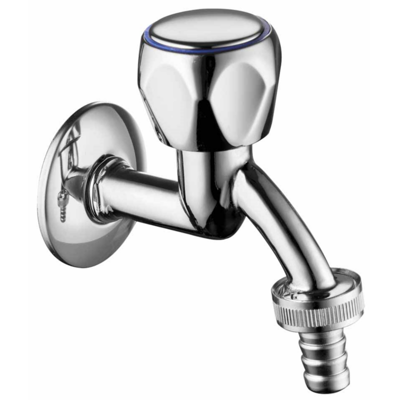 Rubinetto portagomma 1/2" a parete cromato con comando a maniglia