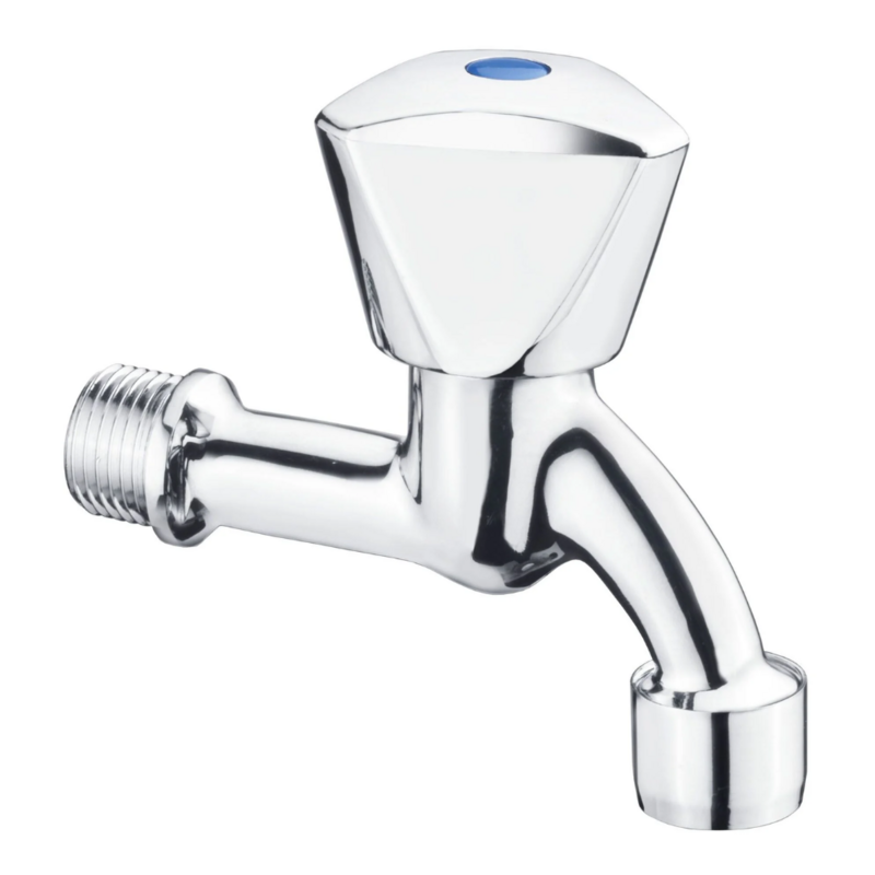 Rubinetto a Parete Singolo con Aeratore 1/2 pollice per Lavanderia e Cucina Ottone Cromato