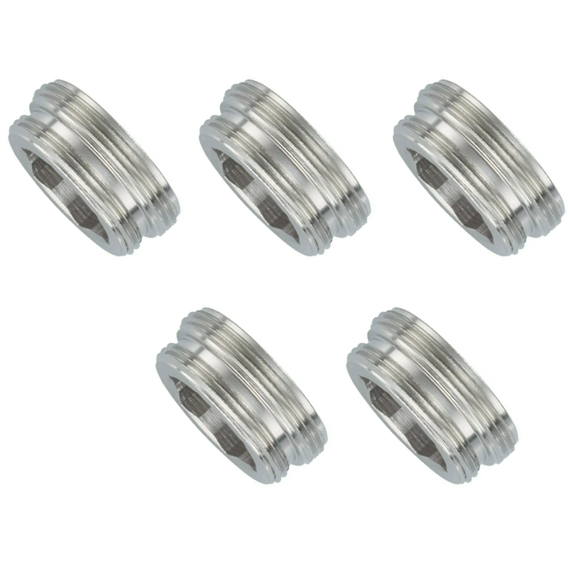 Adattatore rubinetti, riduzione M24x1et x M22x1et in ottone cromato. 5PZ Adattatore rubinetti, riduzione M24x1et x M22x1et in ottone cromato. 5PZ