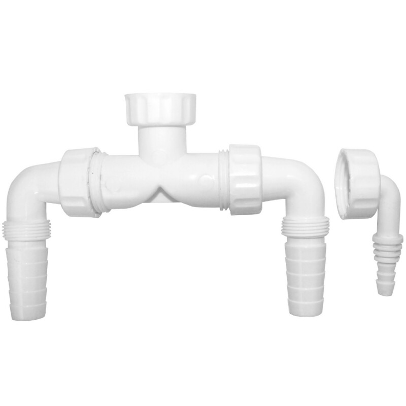 Raccordo doppio scarico lavatrice 1 1/2, lavastoviglie, asciugatrice portagomma per tubo 19-23.5 mm (3/4 Raccordo doppio scarico lavatrice 1 1/2, lavastoviglie, asciugatrice portagomma per tubo 19-23.5 mm (3/4")