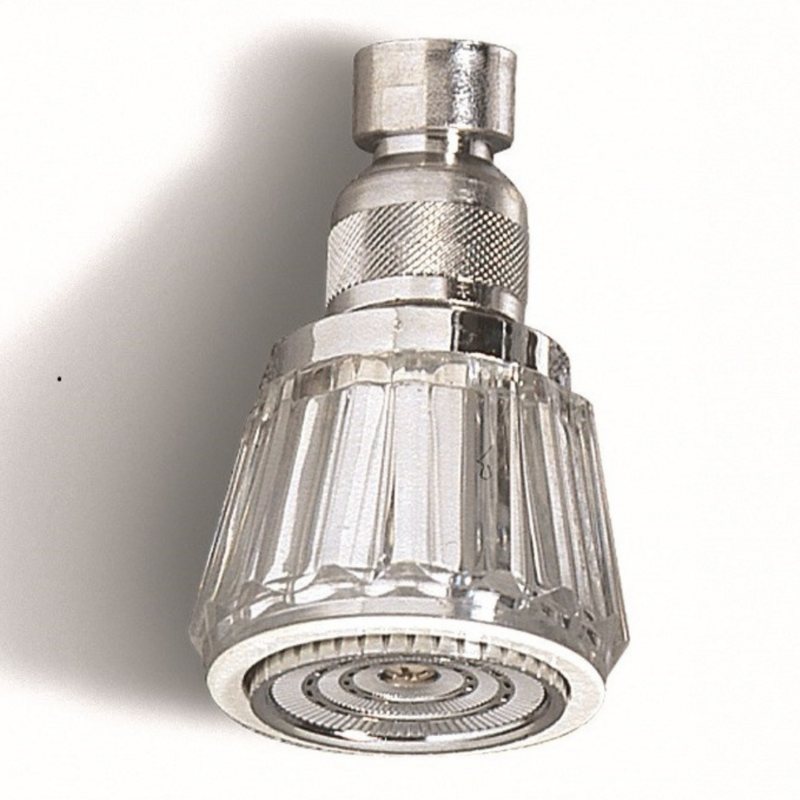 Soffione doccia Retrò Crystal a getto regolabile anticalcare, attacco 1/2 finitura Trasparente/Cromo Soffione doccia Retrò Crystal a getto regolabile anticalcare, attacco 1/2 finitura Trasparente/Cromo