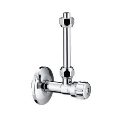 rubinetto d'arresto per cassette wc 1/2 con tubo rame D. 10 mm x 10 cm. Cromo rubinetto d'arresto per cassette wc 1/2 con tubo rame D. 10 mm x 10 cm. Cromo