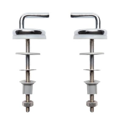 Coppia cerniere per copriwater universali in metallo, fissaggio rapido, regolabili