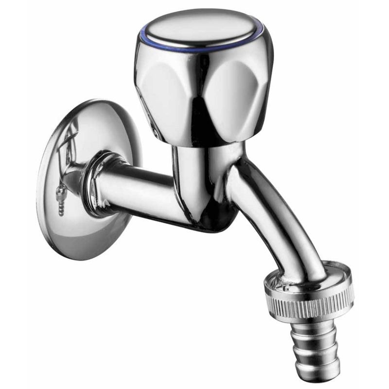 Rubinetto portagomma 1/2" a parete cromato con comando a maniglia