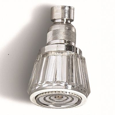 Soffione doccia Retrò Crystal a getto regolabile anticalcare, attacco 1/2 finitura Trasparente/Cromo