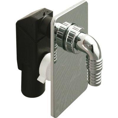 Sifone incasso per lavatrice in PP Ø40 mm con piastra in inox e pipetta in plastica Cromo