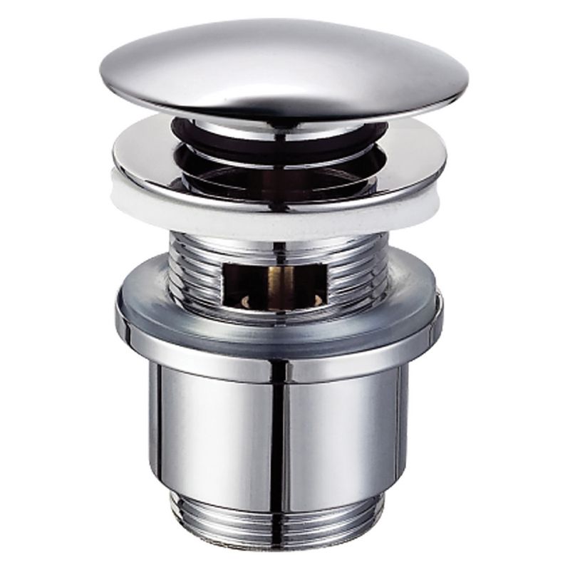 Piletta Universale click clack  per scarico Lavabo con troppo pieno in Ottone 1 1/4 " Cromo