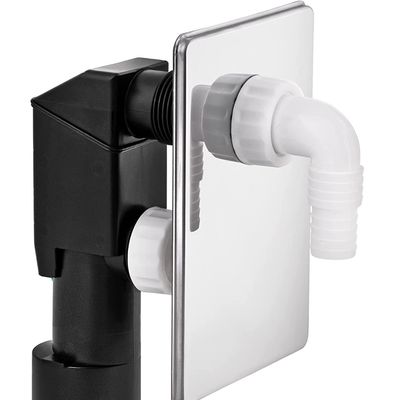 Sifone incasso per lavatrice in PP con piastra in inox e pipetta in plastica Ø40/50mm