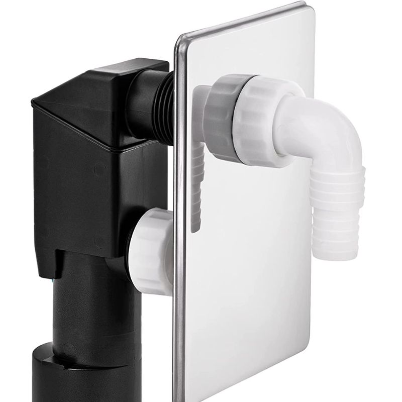 Sifone incasso per lavatrice in PP con piastra in inox e pipetta in plastica Ø40/50mm