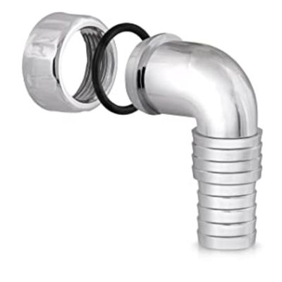 Raccordo 1" filetto interno, curva a Gomito 90° 1" attacco per scarico lavatrice, lavastoviglie  portagomma per tubo 19-23.5 mm  (3/4")