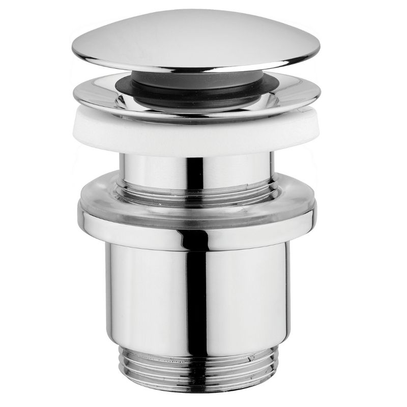 Piletta Universale click clack  per scarico Lavabo senza troppo pieno in Ottone 1 1/4 " Cromo