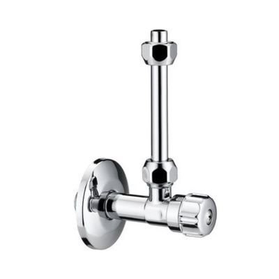 rubinetto d'arresto per cassette wc 1/2 con tubo rame D. 10 mm x 10 cm.  Cromo