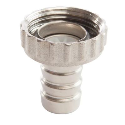 Portagomma  3/4" con girello per  rubinetto giardino 1/2,  collegamento  per tubo Ø 15 mm