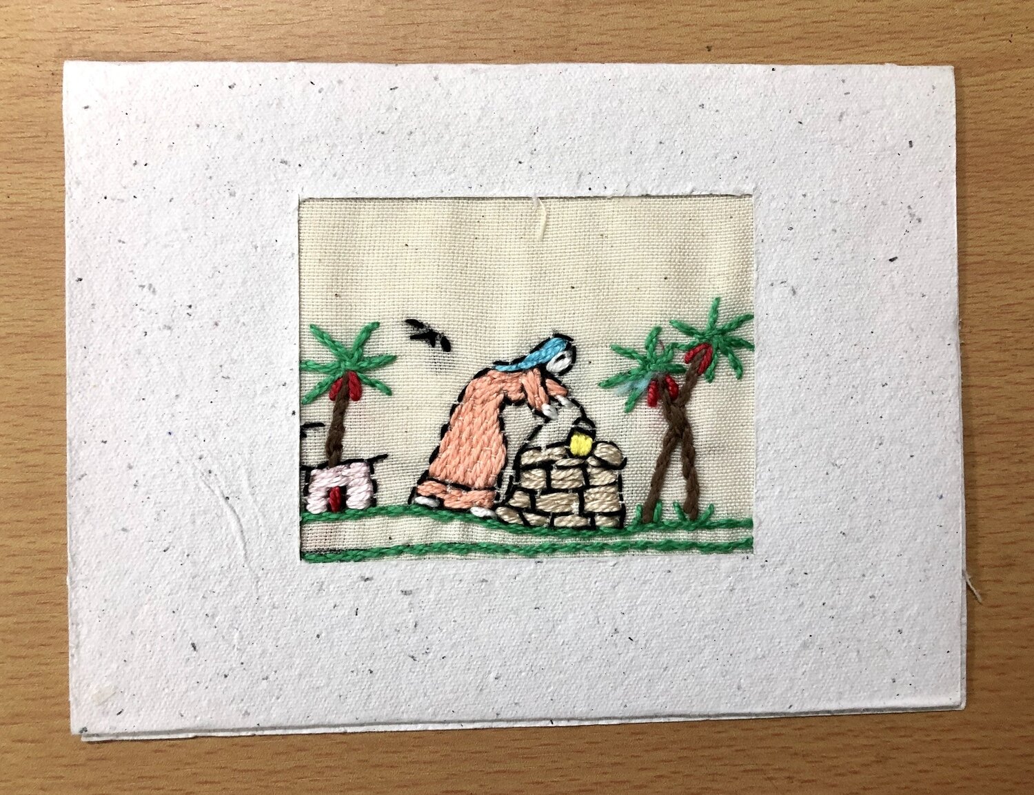 2 Embroidered cards - Small ( Peasant ) / 10*13.5 cm / ٢ كروت تطريز - صغير ( فلاحات )
