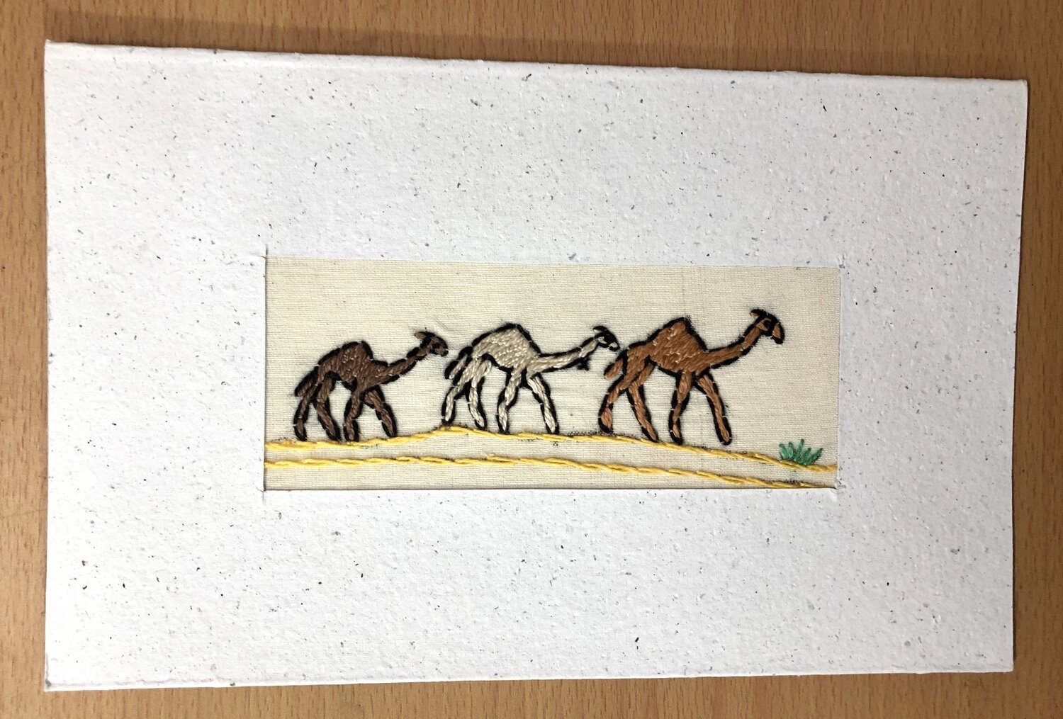 Embroidered cards ( Camel ) / 13*21 cm / كارت تطريز ( جمل )
