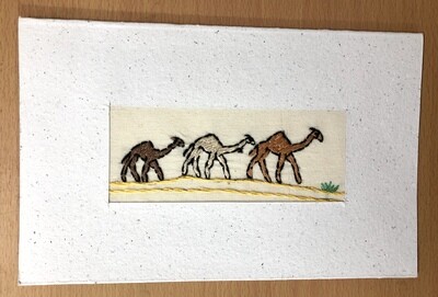 
2 Embroidered cards ( Camel ) / 13*21 cm / ٢ كارت تطريز ( جمل )