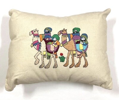 Embroidered cushion With Filling ( Bedouin Camel ) / 35*45 cm  / خددية تطريز بالحشو ( جمل بدوي )