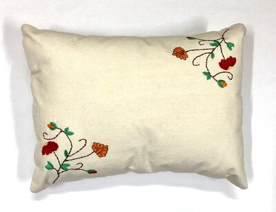 Embroidered cushion With Filling ( Flowers) / 35*45 cm  / خددية تطريز بالحشو ( ورود )