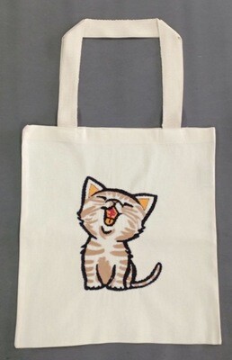​Embroidered bag - Laughing ​cat​ /
38×47 cm. /
شنطة تطريز - قطة ضاحكة