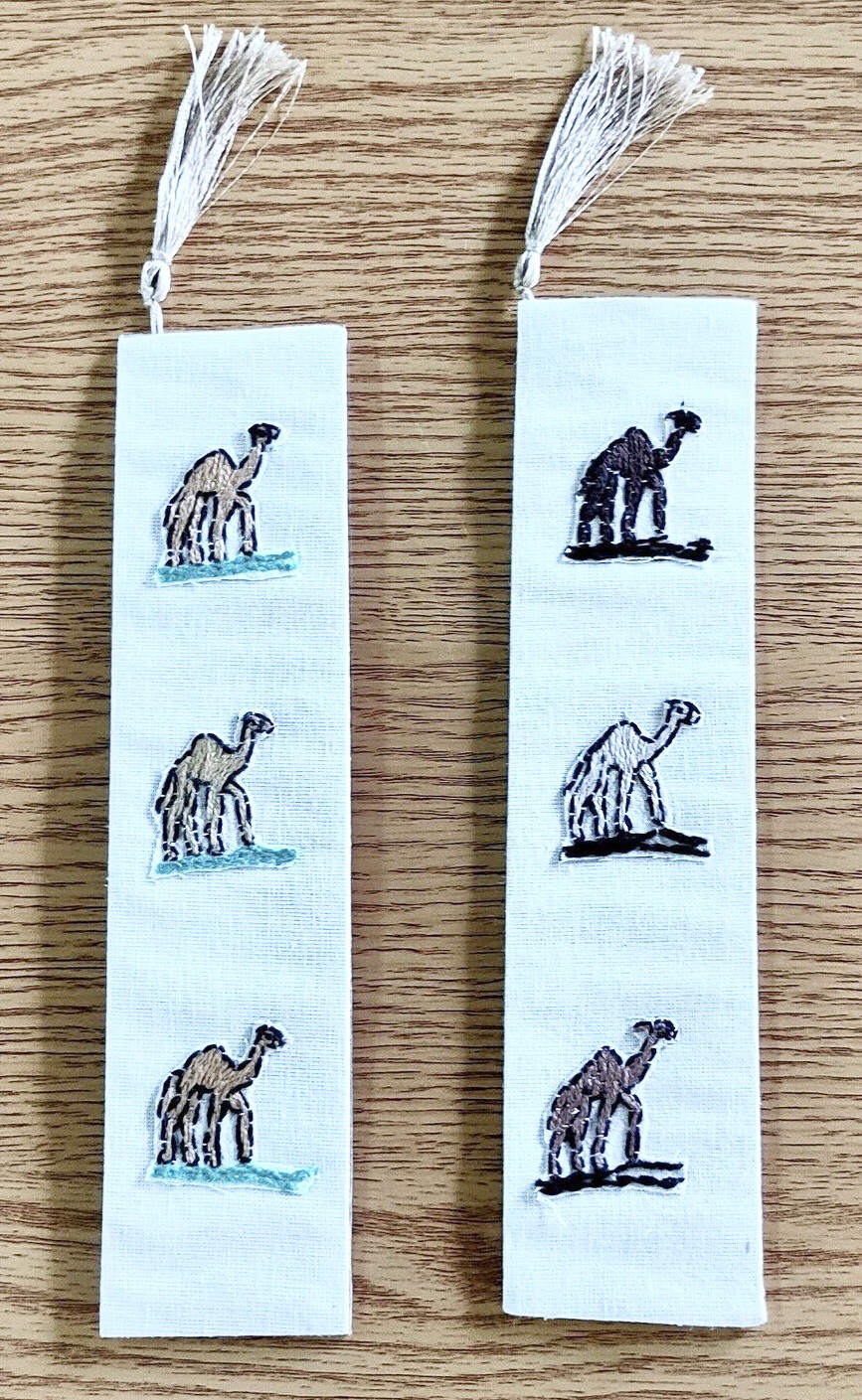Hand Embroidered Bookmark (camel ) / 5*23 cm / فاصل كتاب مطرز ( جمل )