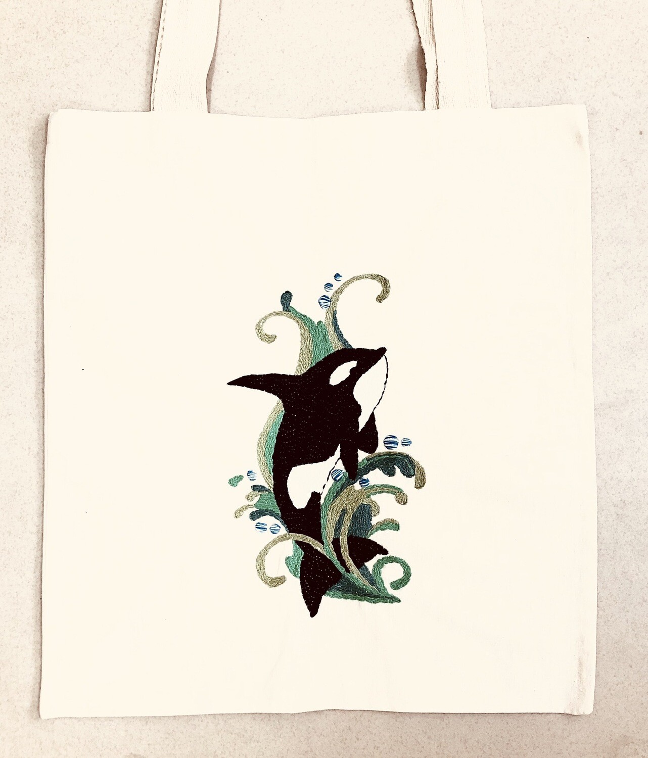 Embroidered bag - Whale /
38 × 47 cm /
شنطة تطريز - حوت