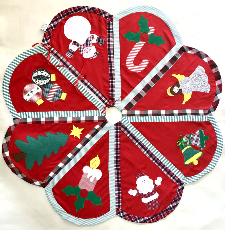 Applique Tree Skirt / 120 cm / قاعدة شجرة ابليك