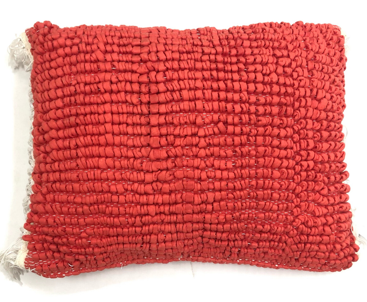 Woven Rag Cushion ( Knots Weaves) - With Filling / 40*50 cm / خددية نسيج ( غرزة كرة ) - بالحشو