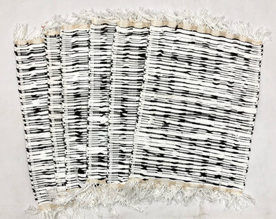 Set of 6 Woven Thread & Rags Placemats ( Diana - 2 Colors )/ 35*45 cm /  ( ديانا - ٢ لون) طقم سفرة قماش منسوج ٦ قطع
