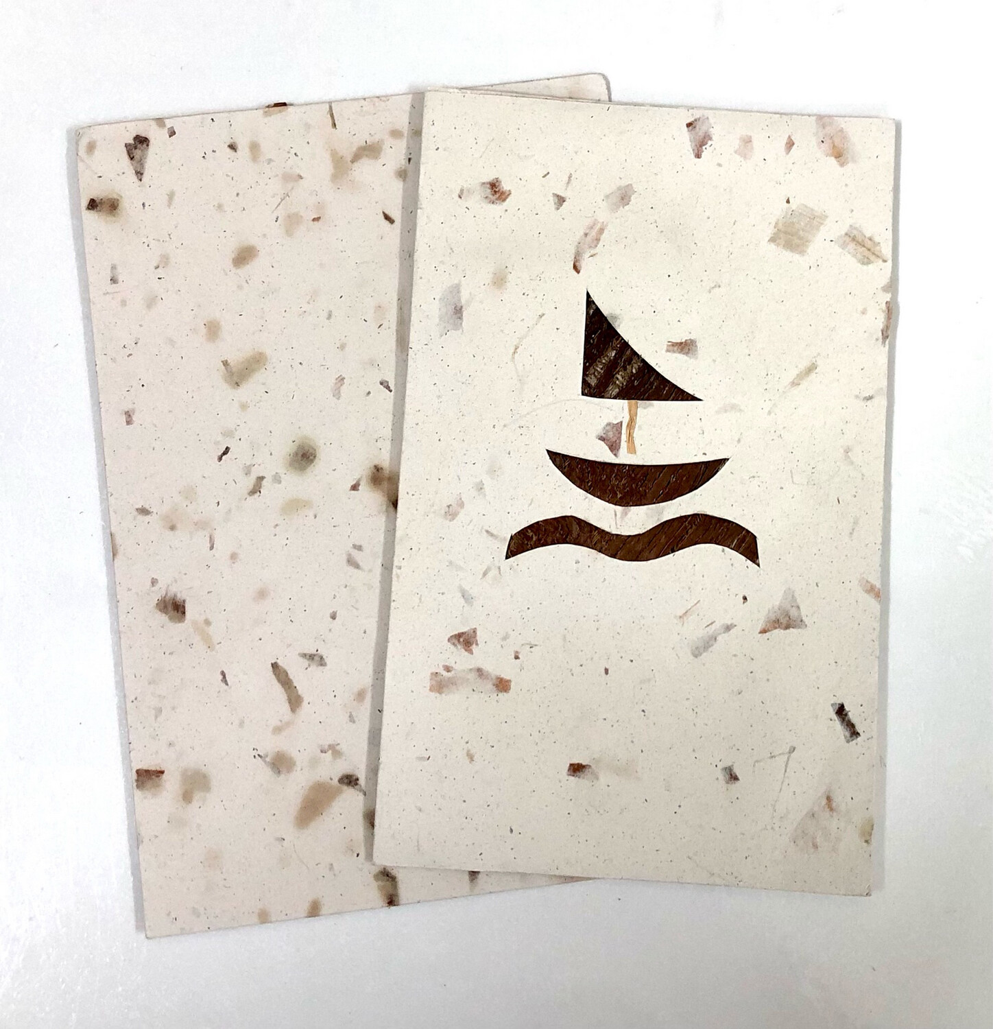 Palm Bark Boat Card + Envelope / 13*21 cm / كارت بمركب من لحاء النخل + ظرف