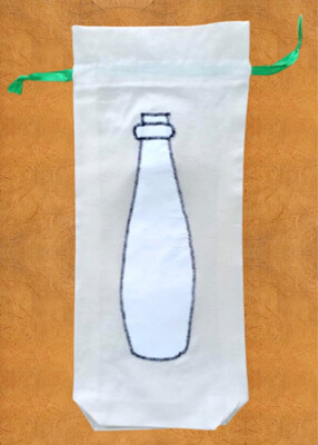Applique Bottle Case / 15*35 cm / كيس زجاجة ابليك