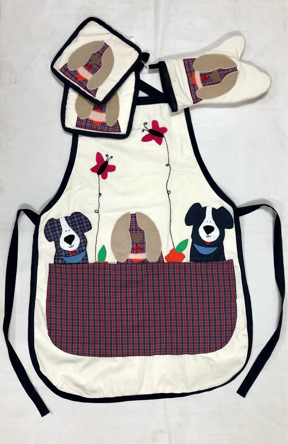  Kitchen apron set - 4 Pieces / 80 *55 cm / طقم مريلة مطبخ - ٤ قطع 