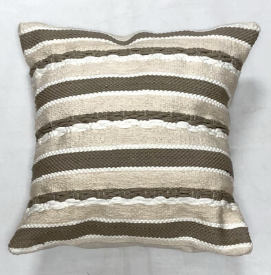 Thread & Rags Cushion - With Filling / 45*45 cm / خددية نسيج خيوط مع قماش - بالحشو