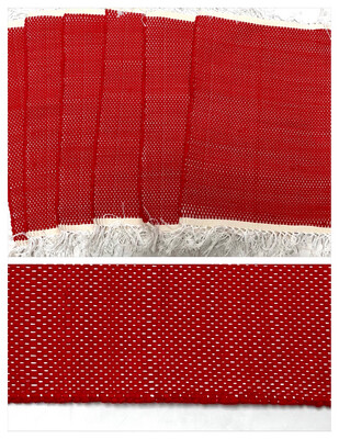 Set of 6 Woven Rags Placemats ( Plain)/ 35*45 cm / طقم سفرة قماش منسوج ٦ قطع ( لون سادة )