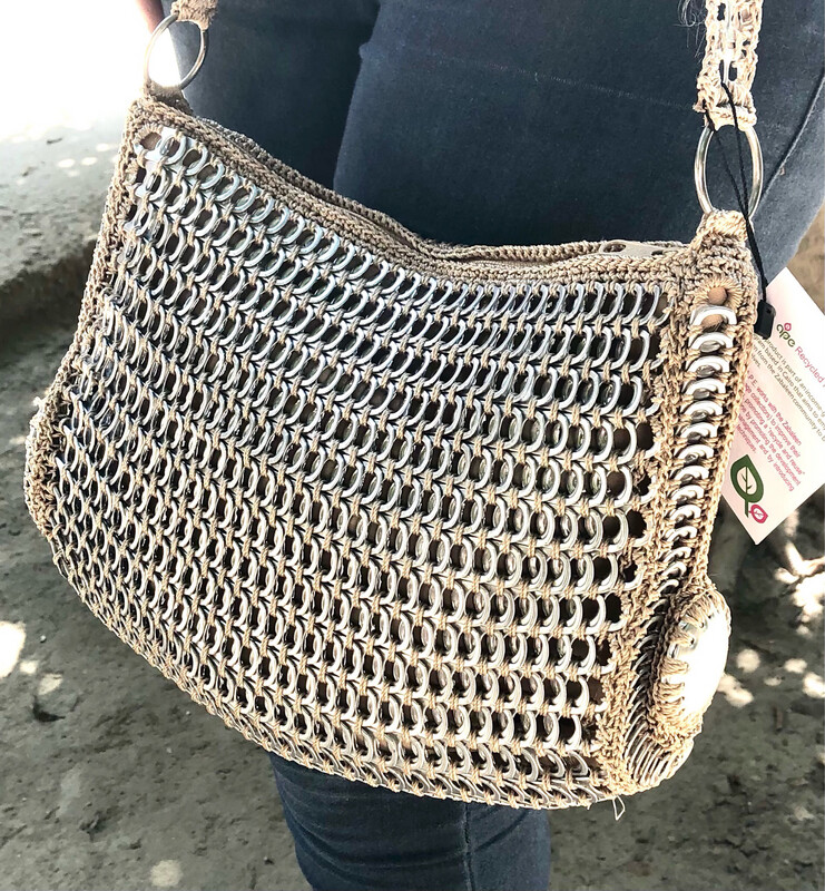 Can Tabs Bag With Can Bottom On Sides / 20*25 cm / شنطة كانز بجوانب من قعر الكانز