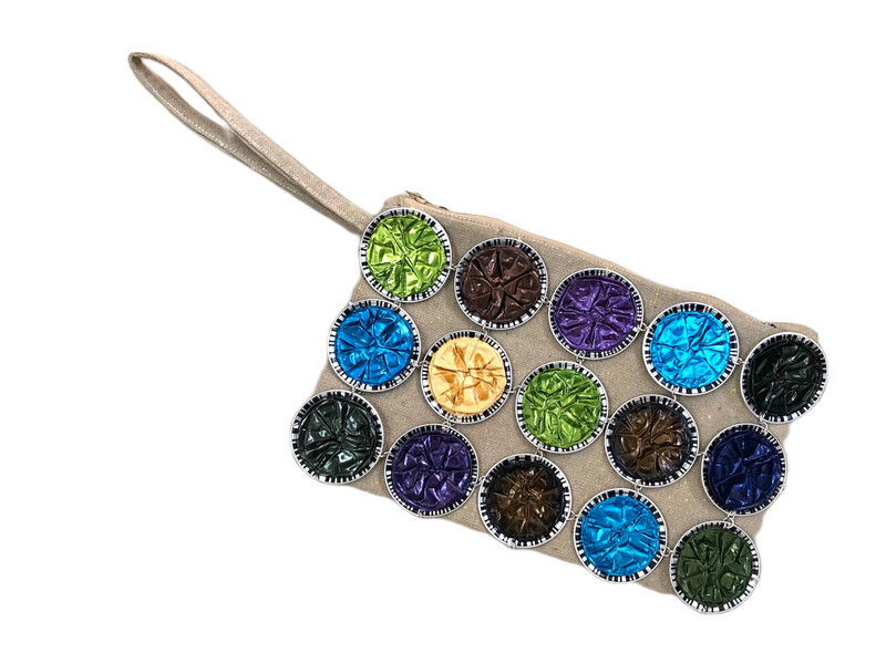 Double Sides Big Size Nespresso Clutch / 15*30 cm / شنطة يد بالنسبرسو كبير الحجم من الجانبين