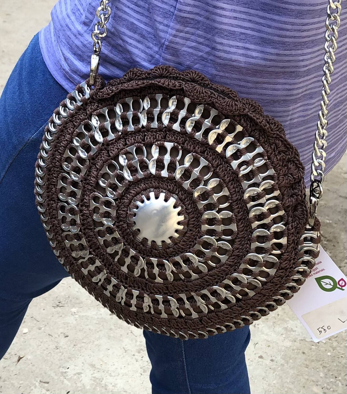 Round Can Tabs Handbag / 23 cm / شنطة كانز مستديرة