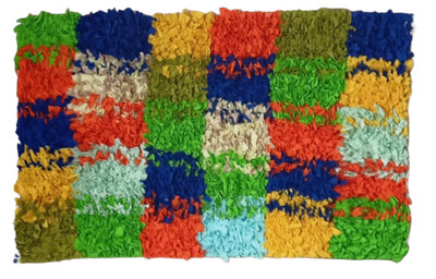 Shaggy Woven Rug ( Squares ) / 70*100 cm / دواسة نسيج منكوش ( مربعات )