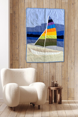 Sailing Boat Patchwork Wall Hanging / 115*80 cm / لوحة مركب شراعي باتشورك