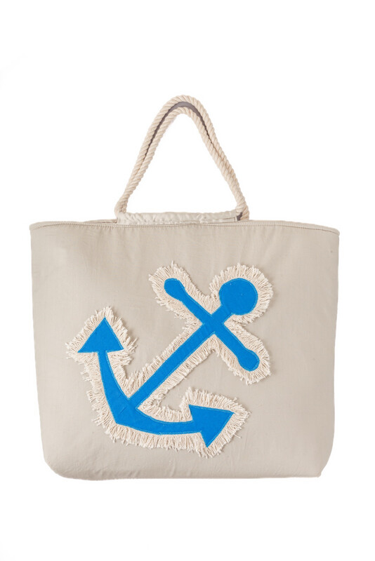 Anchor Applique Bag / 40*40 cm / شنطة بهلب أبليك