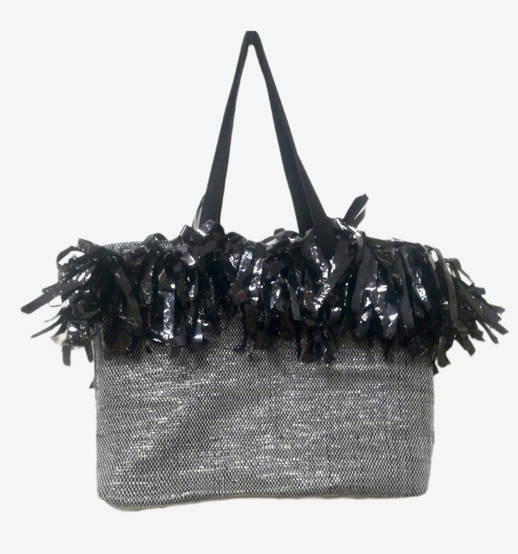 Video Tapes Woven Bag / 45*45 cm / شنطة من شرائط الڤيديو المنسوجة