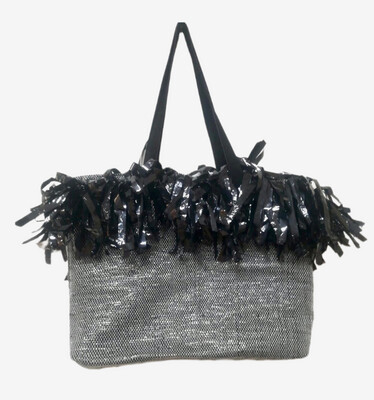 Video Tapes Woven Bag / 45*45 cm / شنطة من شرائط الڤيديو المنسوجة
