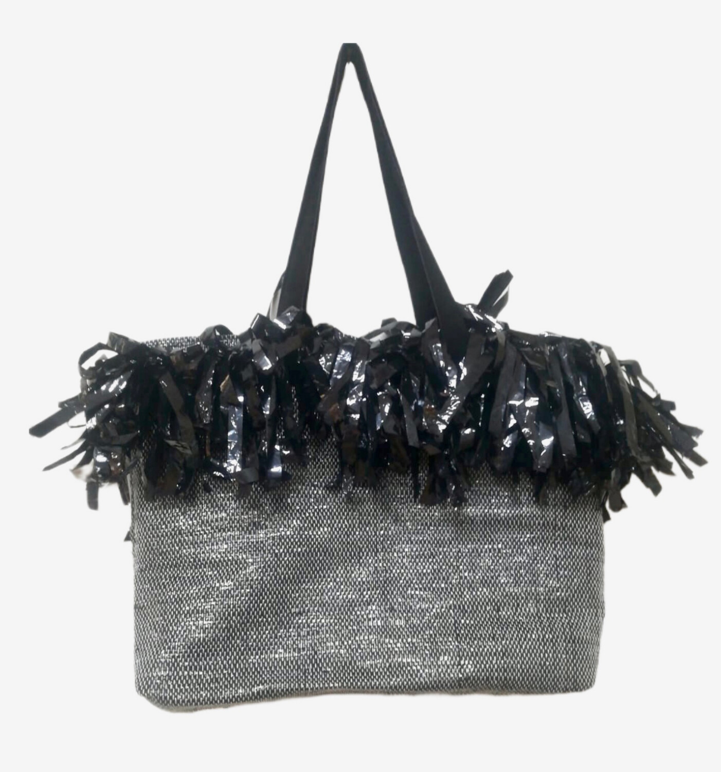 Video Tapes Woven Bag / 45*45 cm / شنطة من شرائط الڤيديو المنسوجة