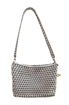Silver Soirée Cans Bag / 18*26 cm / شنطة كانز سواريه فضي