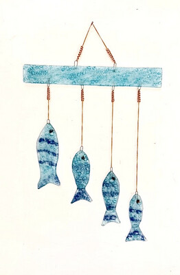 Glass Fish Wall Hanging / 25*50 cm / عليقة حائط سمك زجاجي