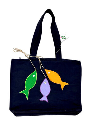 Fish Applique Bag / 40*45 cm / شنطة بسمك أبليك